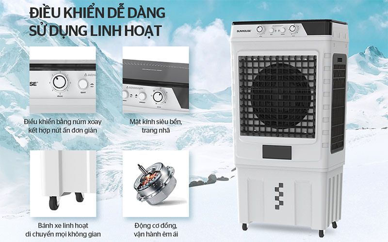 Bảng điều khiển của Máy làm mát không khí Sunhouse SHD7758