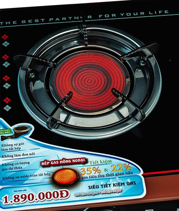Bếp gas hồng ngoại 2 chức năng Happy Flame HP HNH - Hàng chính hãng