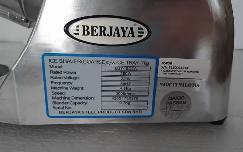 Máy bào đá dùng điện Berjaya BJY-ISC7A - Hàng chính hãng
