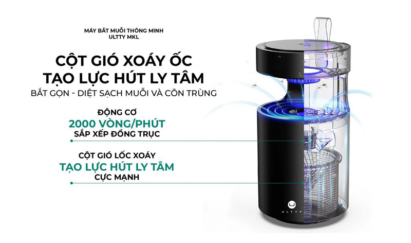Máy bắt muỗi và côn trùng thông minh Ultty MKL - Hàng chính hãng