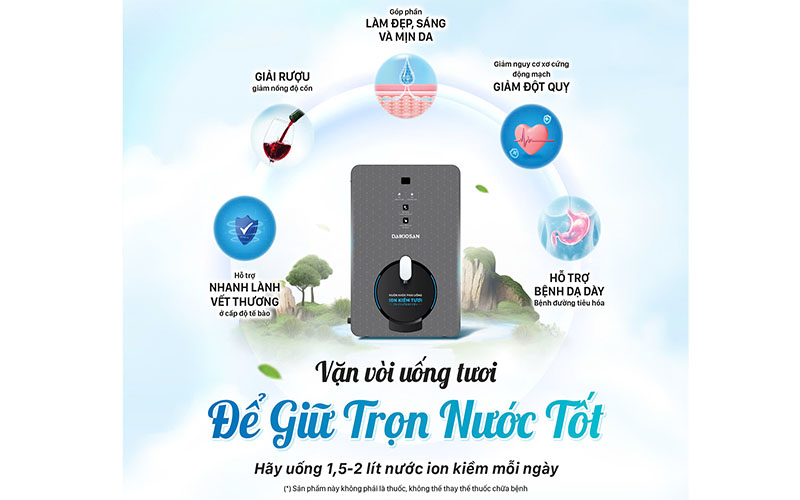 Máy biến đổi nước RO thành nước ion kiềm tươi Daikiosan DN068 - Hàng chính hãng