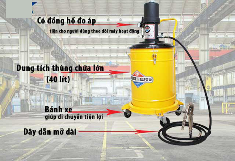 Máy bơm mỡ khí nén Kocu GZ-85B - Hàng chính hãng