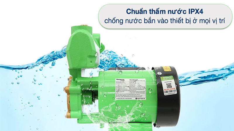Công nghệ chống thấm nước IPX4 của Máy bơm nước chân không Kangaroo KGWP370B