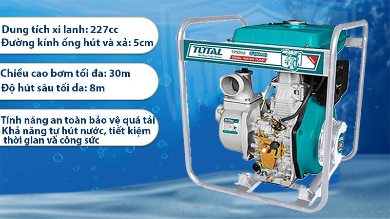 Máy bơm nước chạy dầu Diesel Total TP5202 - Hàng chính hãng