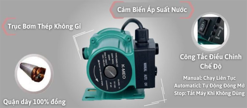 Máy bơm nước tăng áp K-MEO KM20-12Z - Hàng chính hãng