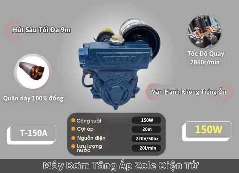 Máy bơm tăng áp Toboki T-150A 150W - Hàng chính hãng