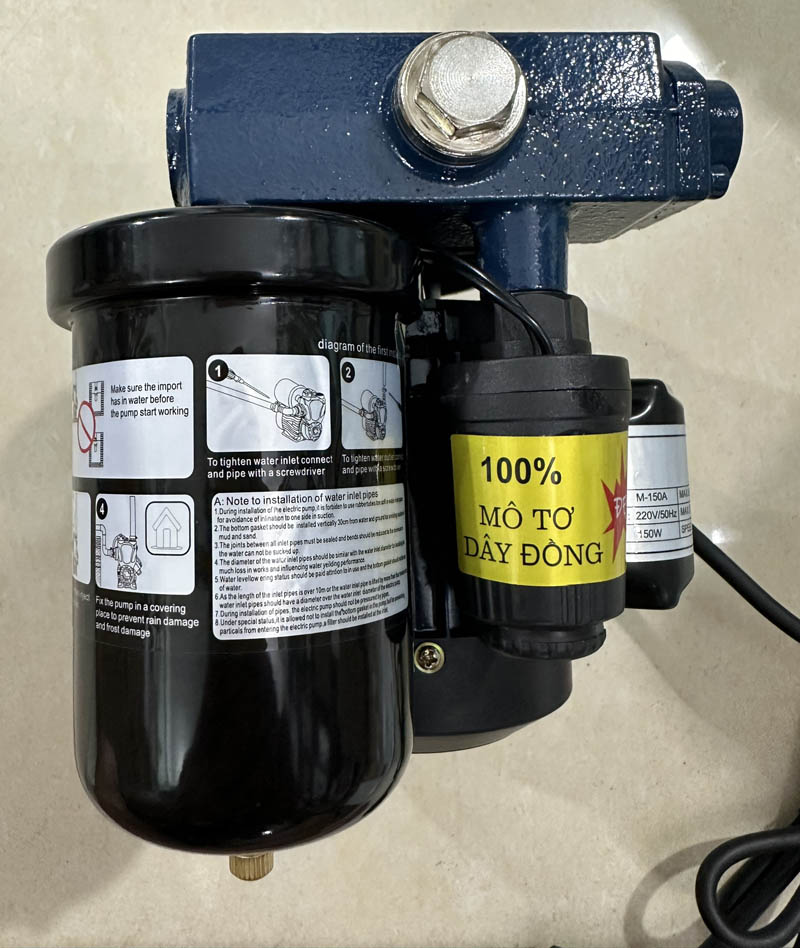 Máy bơm nước tăng áp tự động K-Meo M-150A - Hàng chính hãng