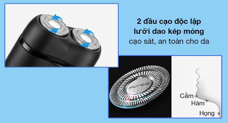 Thiết kế lưỡi dao của Máy cạo râu Flyco FS187VN
