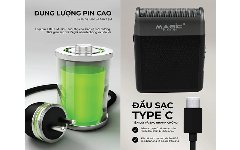 Máy cạo râu Magic B-62 - Hàng chính hãng