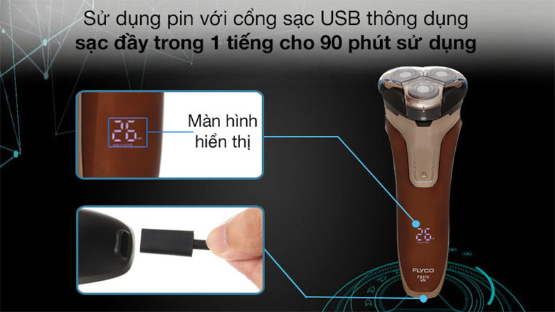 Máy cạo râu khô và ướt Flyco FS379VN - Hàng chính hãng