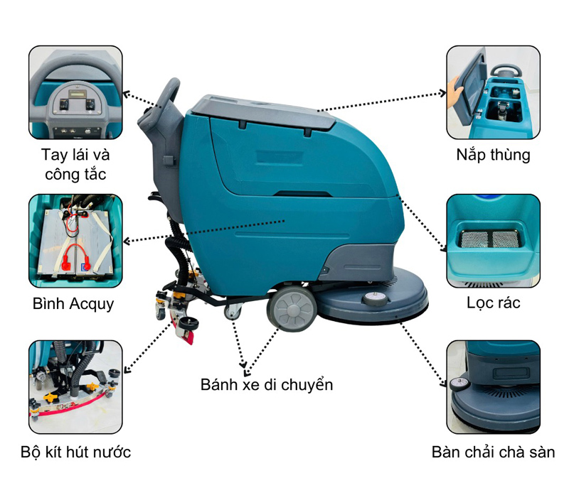 Máy chà sàn công nghiệp Kraffer KF60 - Hàng chính hãng