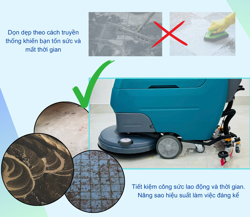 Máy chà sàn công nghiệp Kraffer KF60 - Hàng chính hãng