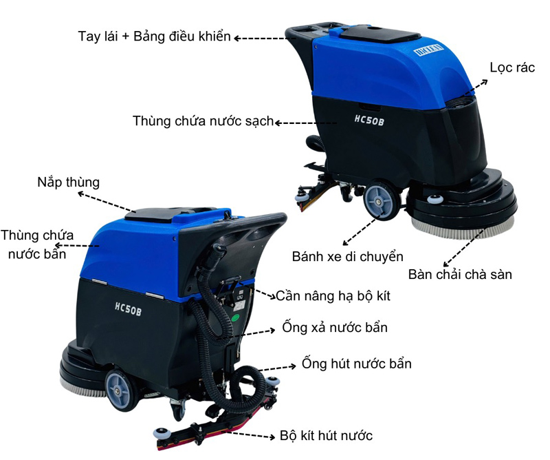 Máy chà sàn công nghiệp HiClean HC50B/C - Hàng chính hãng