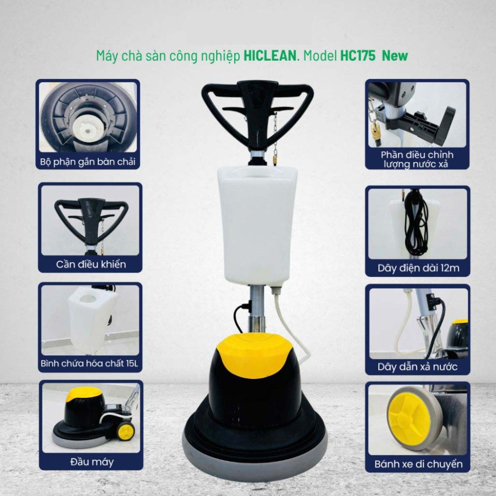 Máy chà sàn đơn HiClean HC175 NEW - Hàng chính hãng