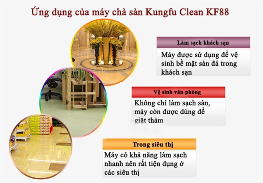 Máy chà sàn giặt thảm Kungfu Clean KF88 - Hàng chính hãng