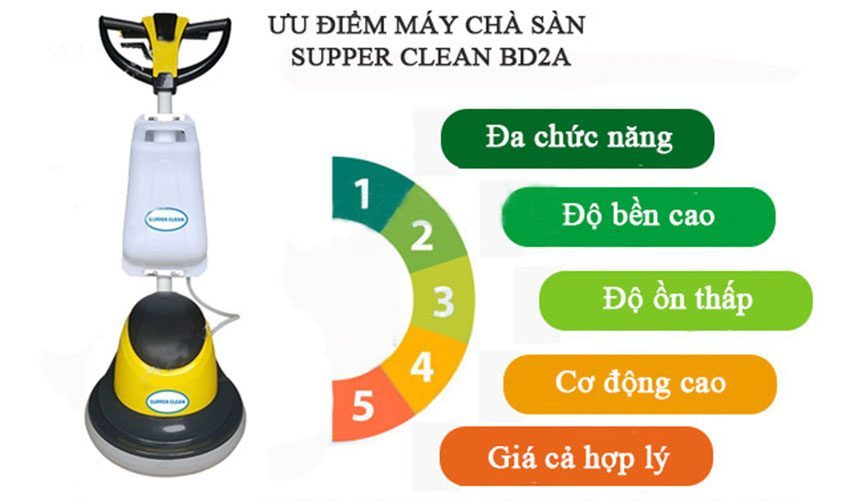 Máy chà sàn giặt thảm Supper Clean BD2A - Hàng chính hãng