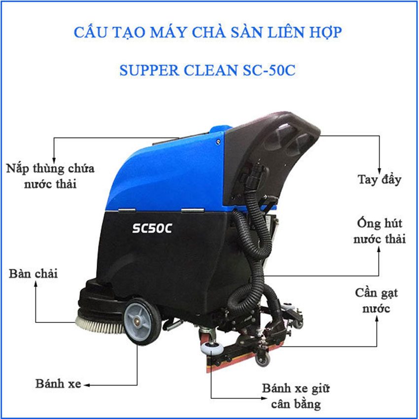 Máy chà sàn liên hợp Supper Clean SC-50C - Hàng chính hãng