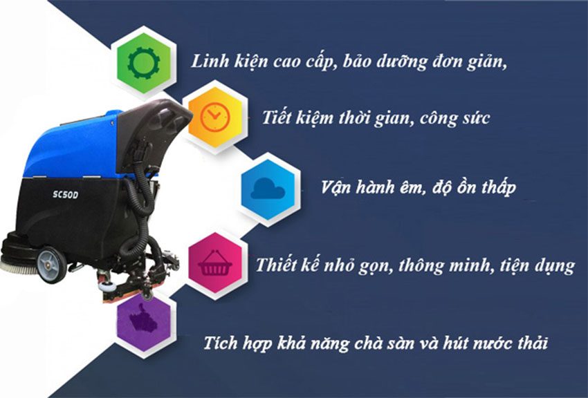 Máy chà sàn liên hợp Supper Clean SC-50D - Hàng chính hãng