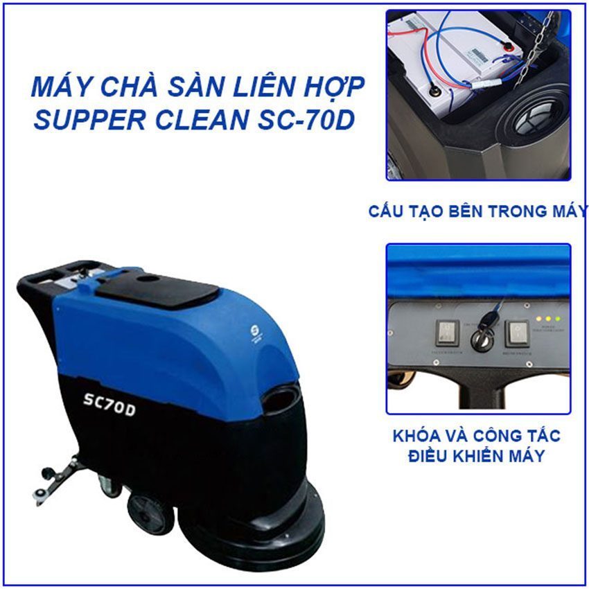 Máy chà sàn liên hợp Supper Clean SC-70D - Hàng chính hãng