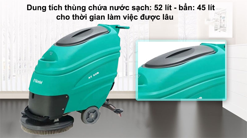 Dung tích thùng chứa nước của Máy chà sàn liên hợp dùng bình acquy Amtek AT50B