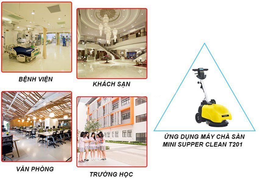 Máy chà sàn liên hợp mini Supper Clean T201 - Hàng chính hãng