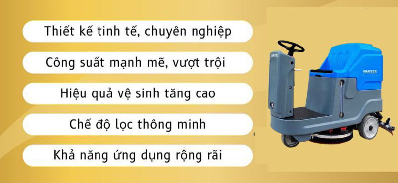 Máy chà sàn ngồi lái Kraffer KF85A - Hàng chính hãng