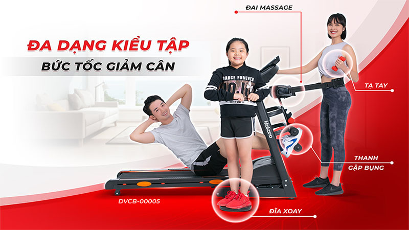 Máy chạy bộ đa năng Makano DVCB-00005 - Hàng chính hãng