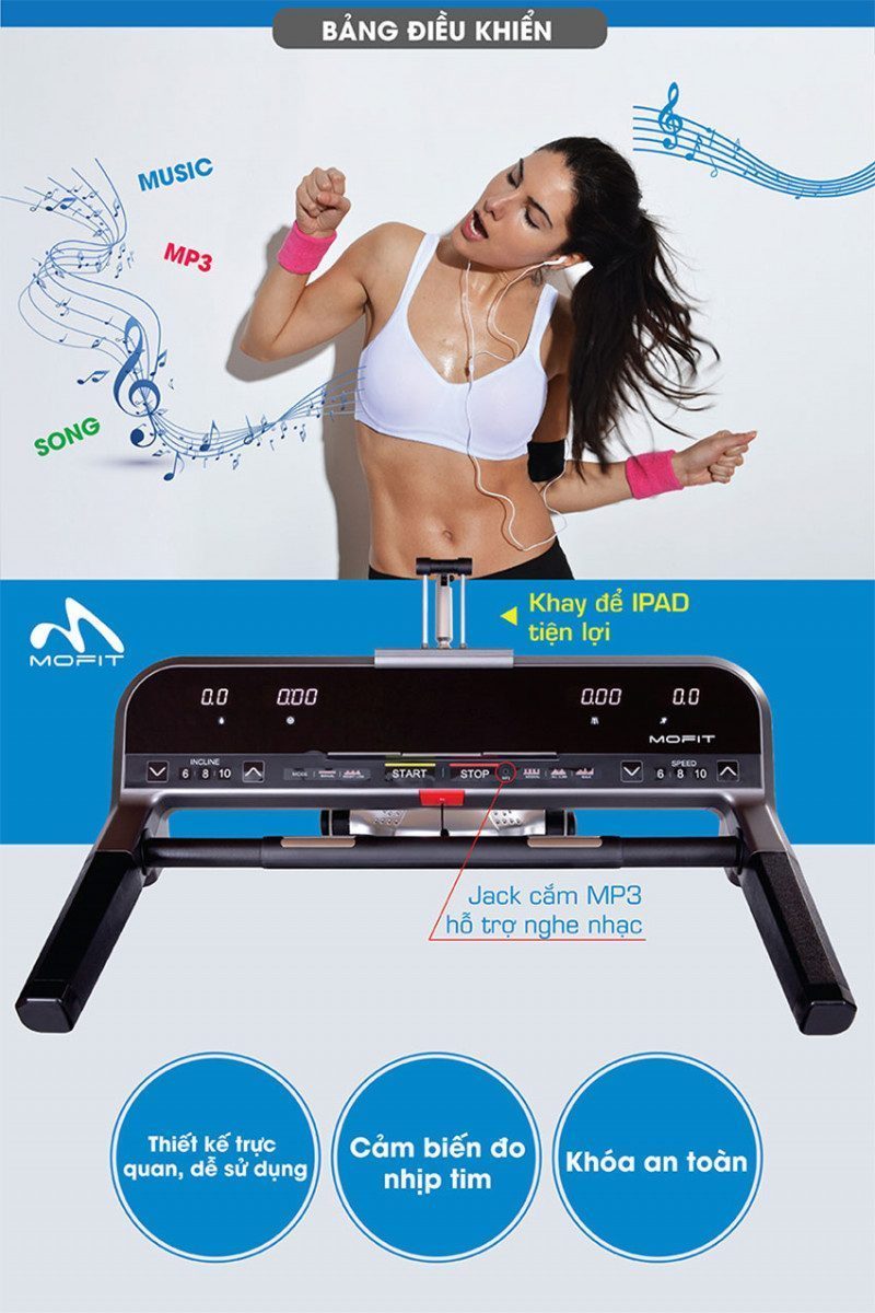 Máy chạy bộ điện Mofit PRO905 - Hàng chính hãng