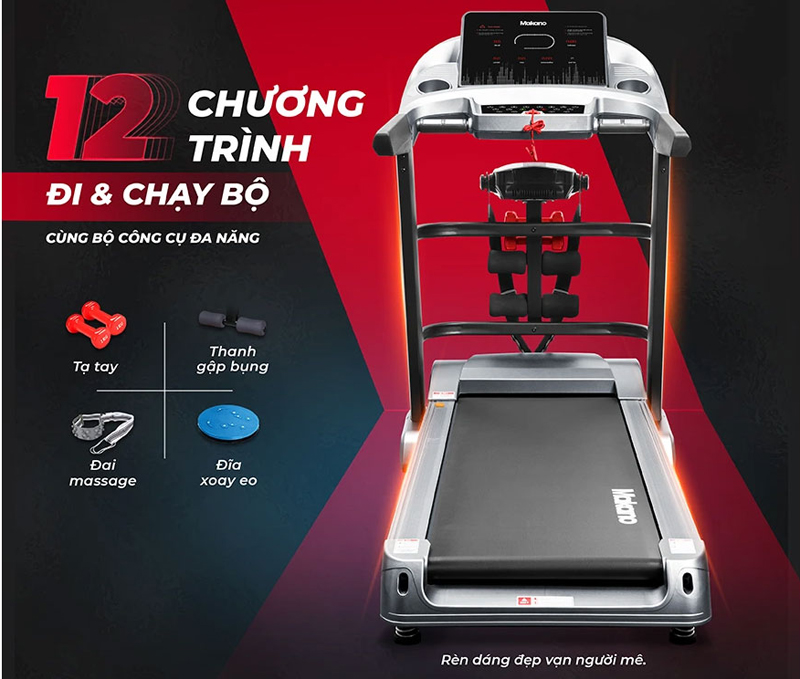 Có 12 chương trình tập luyện tùy chọn theo nhu cầu, sở thích