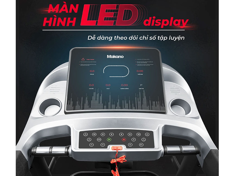 Màn hình Led display hiển thị rõ ràng các chỉ số trong quá trình tập luyện