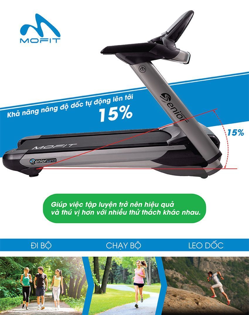 Máy chạy điện cao cấp Mofit Senior 6910 - Hàng chính hãng