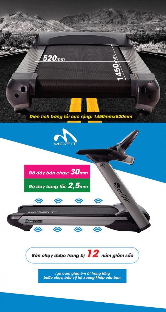 Máy chạy điện cao cấp Mofit Senior 6910 - Hàng chính hãng