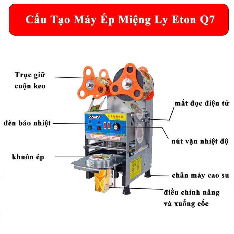Máy dán miệng ly tự động Eton ET-Q7 - Hàng chính hãng