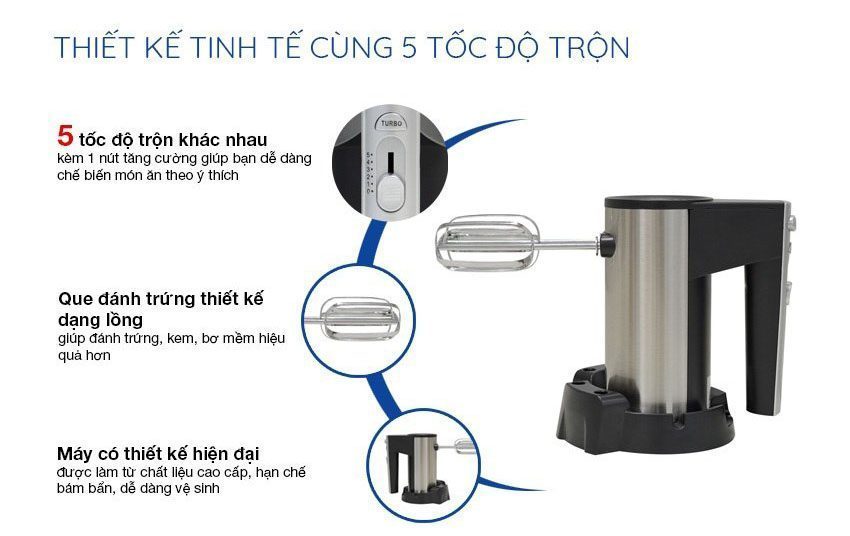 Máy đánh trứng Daewoo DWHM-831S - Hàng chính hãng