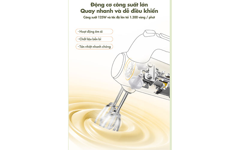 Máy đánh trứng cầm tay Bear DDQ–B01F7 - Hàng chính hãng