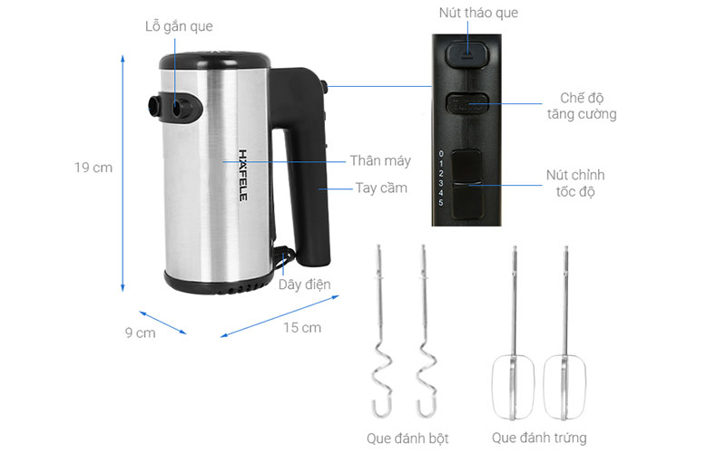 Thiết kế của Máy đánh trứng cầm tay Hafele HH-B400A 