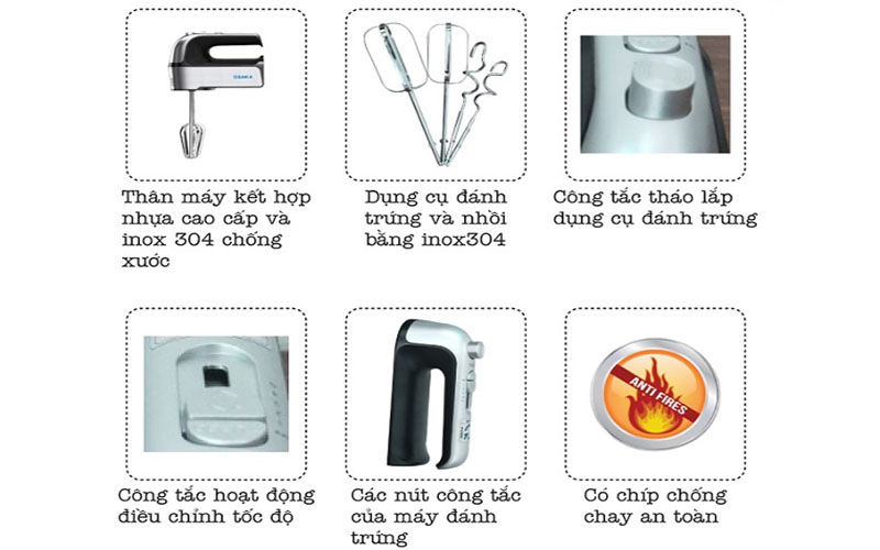 Máy đánh trứng cầm tay Osaka HM999 - Hàng chính hãng