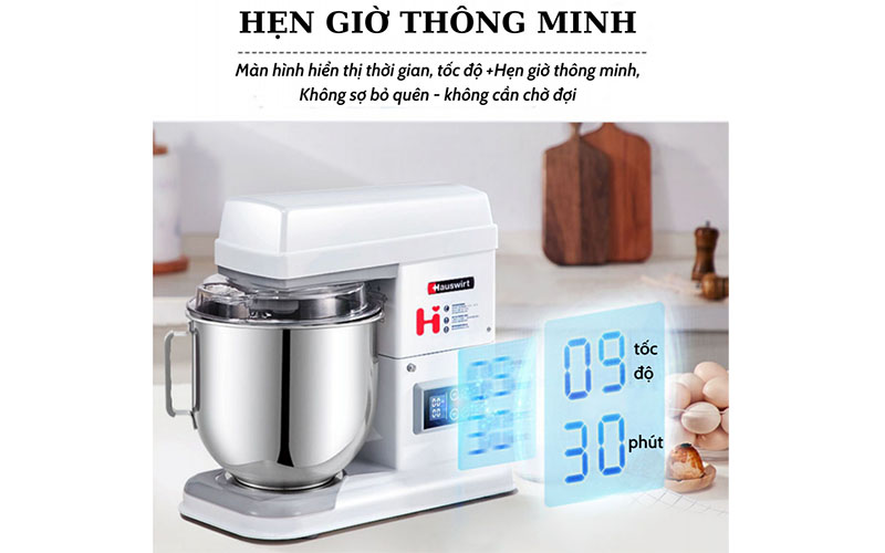 Hẹn giờ và tốc độ của Máy đánh trứng trộn bột Hauswirt M6