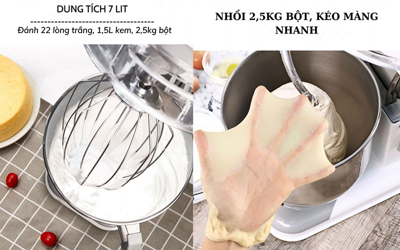Dung tích của Máy đánh trứng trộn bột Hauswirt M6
