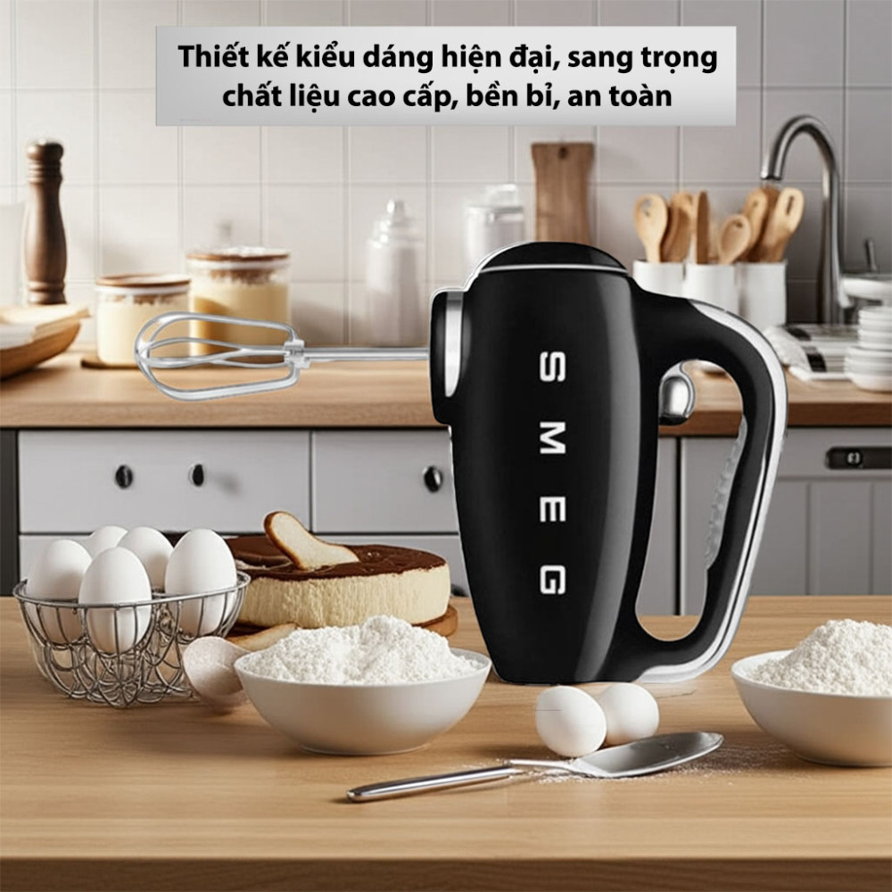 Máy đánh trứng trộn bột cầm tay Smeg HMF01 250W  - Hàng chính hãng