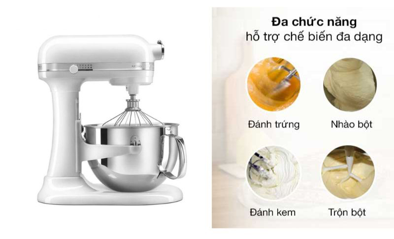 Máy trộn bột KitchenAid 5KSM6583PWH - Hàng chính hãng
