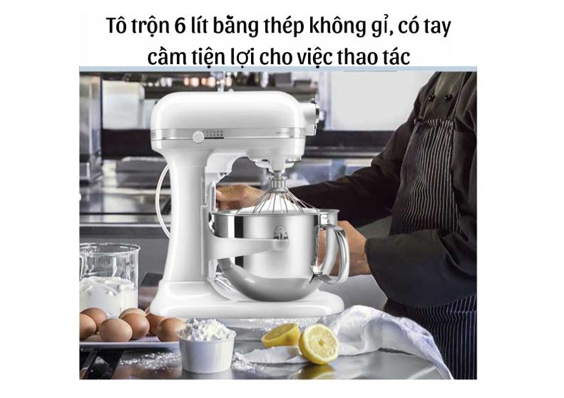 Máy trộn bột KitchenAid 5KSM6583PWH - Hàng chính hãng