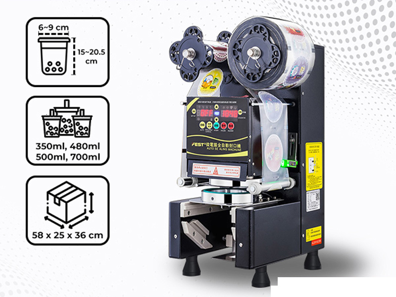 Máy dập nắp cốc tự động Fest RC-95B, thiết bị hữu ích dành cho quán nước, quán trà sữa,...