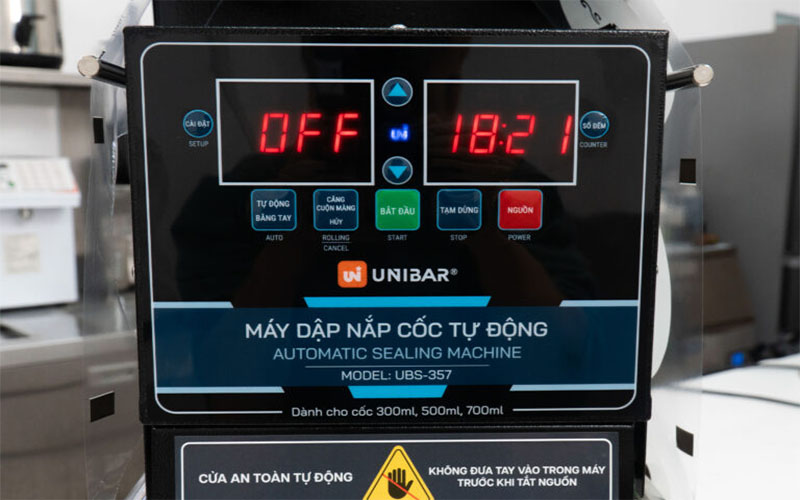 Máy dập nắp cốc tự động Unibar UBS-357 - Hàng chính hãng
