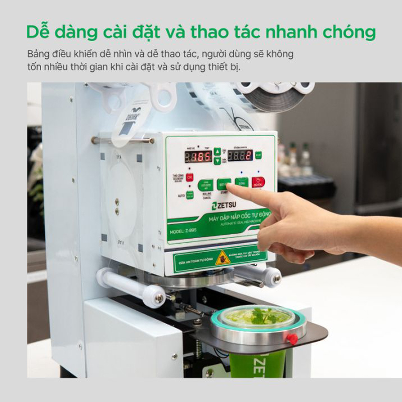 Máy dập nắp cốc tự động Zetsu Z-895 - Hàng chính hãng