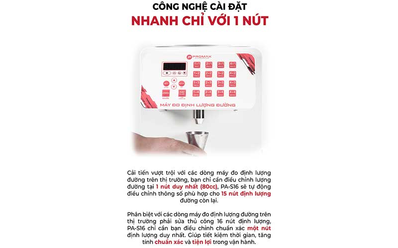 Máy định lượng đường Promax PA-S16 - Hàng chính hãng