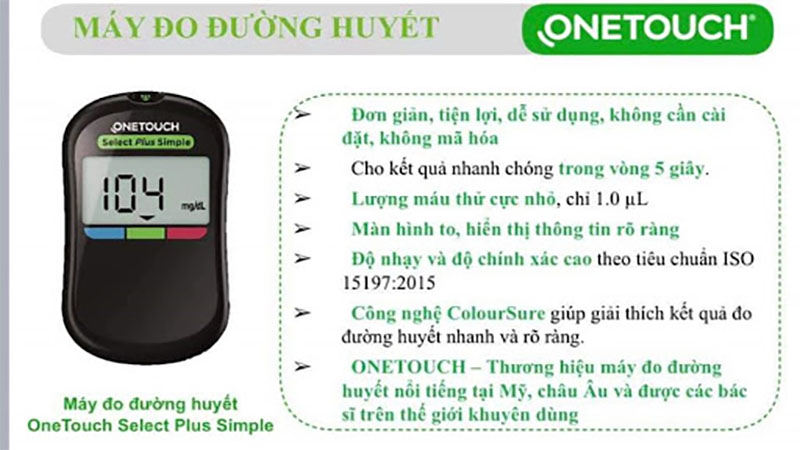 Máy đo đường huyết Onetouch Select Plus Simple (MG/DL) - Hàng chính hãng