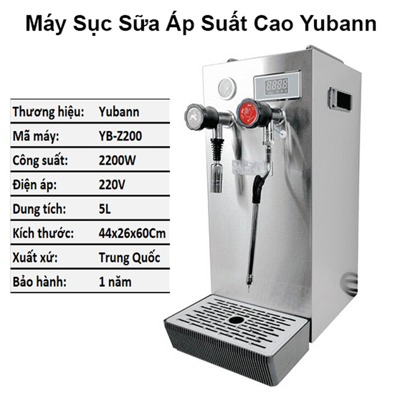 Thông số kỹ thuật của máy đun nước áp suất cao Yubann YB-Z200