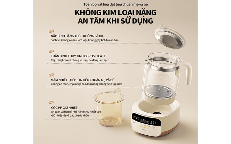Chất liệu của Máy đun nước hâm sữa Bear WW-5H12N