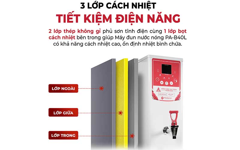 Máy đun nước nóng Promax PA-B40L - Hàng chính hãng